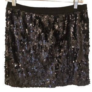 “Vintage” charlotte russe black sequin mini skirt sz medium